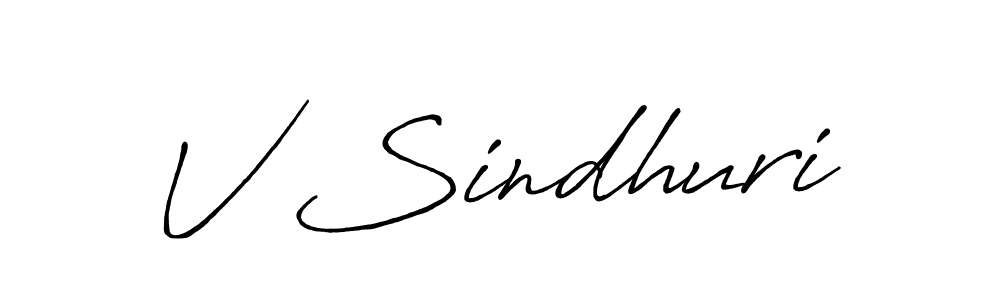 Create a beautiful signature design for name V Sindhuri. With this signature (Antro_Vectra_Bolder) fonts, you can make a handwritten signature for free. V Sindhuri signature style 7 images and pictures png