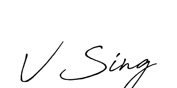 Similarly Antro_Vectra_Bolder is the best handwritten signature design. Signature creator online .You can use it as an online autograph creator for name V Sing. V Sing signature style 7 images and pictures png