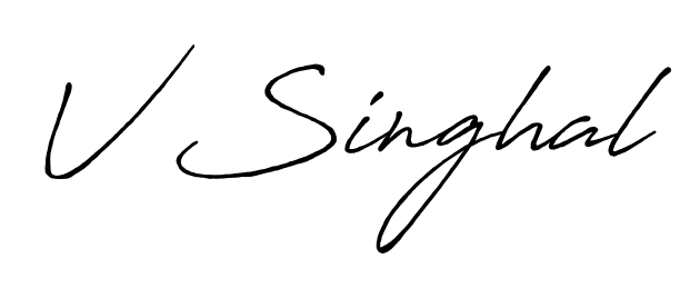 Try this chic V Singhal handwritten sign style. Using Antro_Vectra_Bolder font elements, it gives your name a sleek, memorable identity. V Singhal signature style 7 images and pictures png
