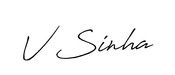 How to make V Sinha signature? Antro_Vectra_Bolder is a professional autograph style. Create handwritten signature for V Sinha name. V Sinha signature style 7 images and pictures png