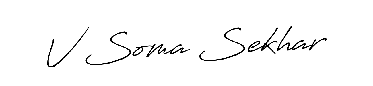 How to make V Soma Sekhar signature? Antro_Vectra_Bolder is a professional autograph style. Create handwritten signature for V Soma Sekhar name. V Soma Sekhar signature style 7 images and pictures png