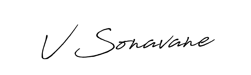 V Sonavane stylish signature style. Best Handwritten Sign (Antro_Vectra_Bolder) for my name. Handwritten Signature Collection Ideas for my name V Sonavane. V Sonavane signature style 7 images and pictures png