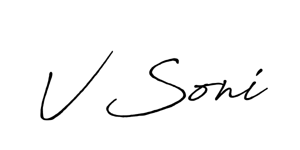 It looks lik you need a new signature style for name V Soni. Design unique handwritten (Antro_Vectra_Bolder) signature with our free signature maker in just a few clicks. V Soni signature style 7 images and pictures png
