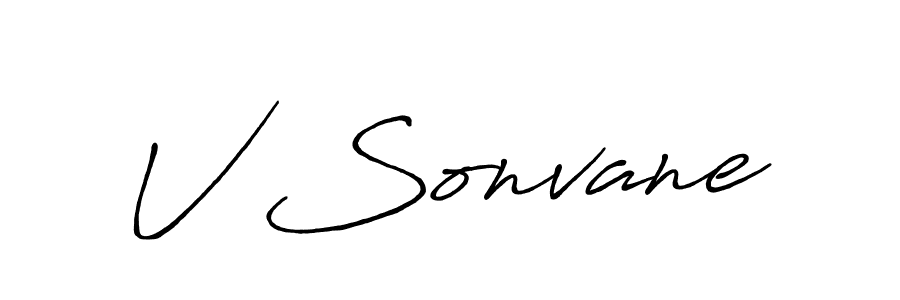 The best way (Antro_Vectra_Bolder) to make a short signature is to pick only two or three words in your name. The name V Sonvane include a total of six letters. For converting this name. V Sonvane signature style 7 images and pictures png