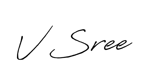 How to make V Sree signature? Antro_Vectra_Bolder is a professional autograph style. Create handwritten signature for V Sree name. V Sree signature style 7 images and pictures png