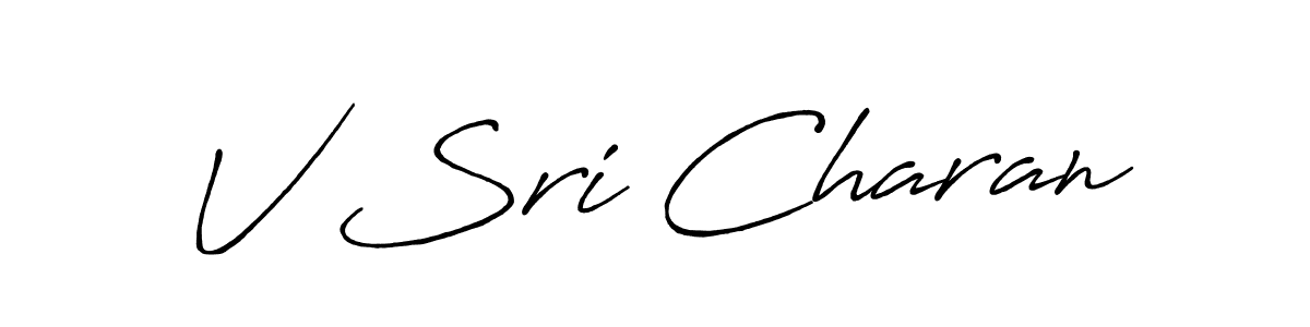 Design your own signature with our free online signature maker. With this signature software, you can create a handwritten (Antro_Vectra_Bolder) signature for name V Sri Charan. V Sri Charan signature style 7 images and pictures png