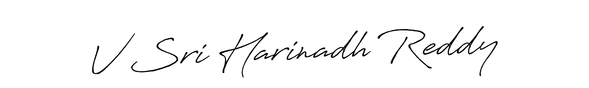 How to make V Sri Harinadh Reddy name signature. Use Antro_Vectra_Bolder style for creating short signs online. This is the latest handwritten sign. V Sri Harinadh Reddy signature style 7 images and pictures png