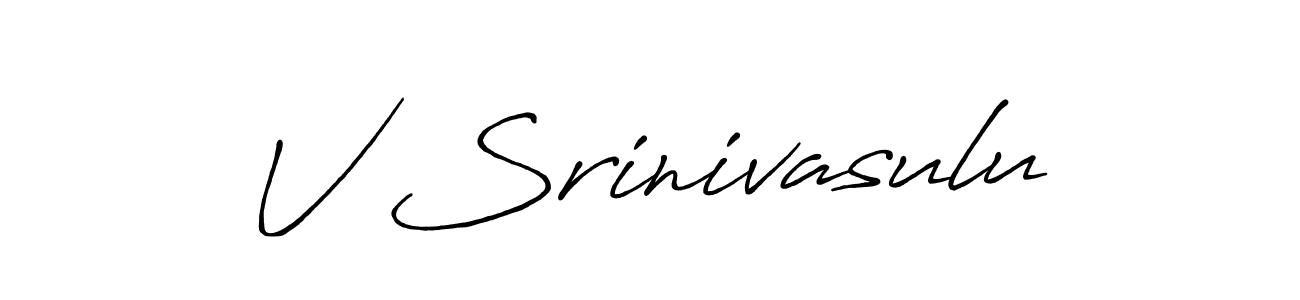 How to make V Srinivasulu name signature. Use Antro_Vectra_Bolder style for creating short signs online. This is the latest handwritten sign. V Srinivasulu signature style 7 images and pictures png