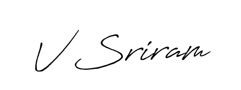 The best way (Antro_Vectra_Bolder) to make a short signature is to pick only two or three words in your name. The name V Sriram include a total of six letters. For converting this name. V Sriram signature style 7 images and pictures png