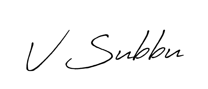 V Subbu stylish signature style. Best Handwritten Sign (Antro_Vectra_Bolder) for my name. Handwritten Signature Collection Ideas for my name V Subbu. V Subbu signature style 7 images and pictures png