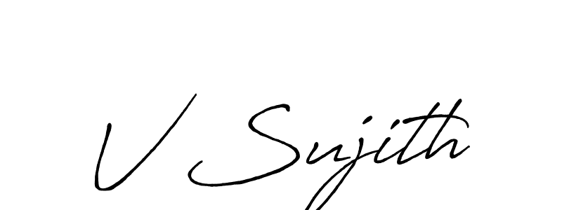 You can use this online signature creator to create a handwritten signature for the name V Sujith. This is the best online autograph maker. V Sujith signature style 7 images and pictures png