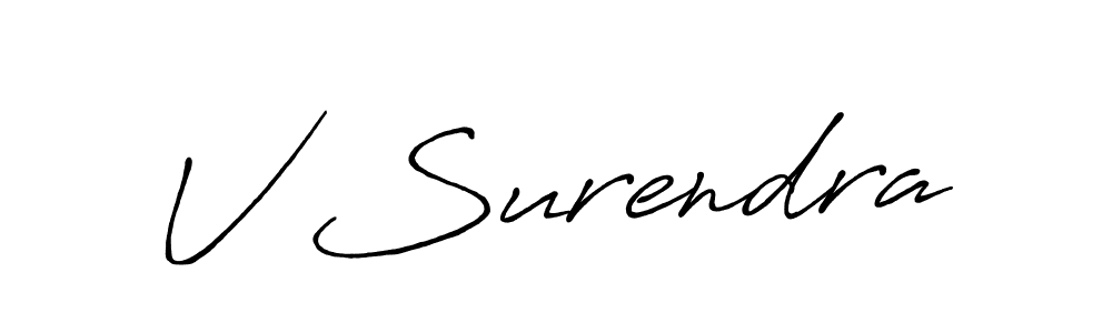 if you are searching for the best signature style for your name V Surendra. so please give up your signature search. here we have designed multiple signature styles  using Antro_Vectra_Bolder. V Surendra signature style 7 images and pictures png