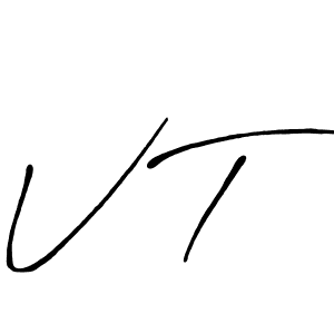 The best way (Antro_Vectra_Bolder) to make a short signature is to pick only two or three words in your name. The name V T include a total of six letters. For converting this name. V T signature style 7 images and pictures png