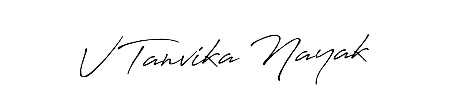 Use a signature maker to create a handwritten signature online. With this signature software, you can design (Antro_Vectra_Bolder) your own signature for name V Tanvika Nayak. V Tanvika Nayak signature style 7 images and pictures png