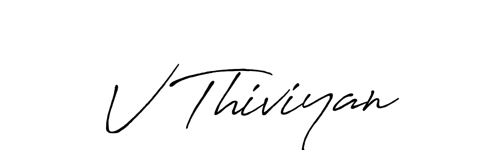 The best way (Antro_Vectra_Bolder) to make a short signature is to pick only two or three words in your name. The name V Thiviyan include a total of six letters. For converting this name. V Thiviyan signature style 7 images and pictures png
