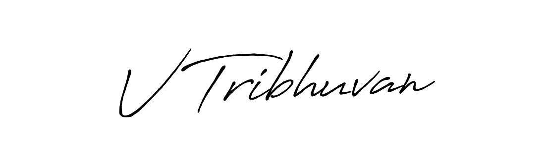 Make a beautiful signature design for name V Tribhuvan. With this signature (Antro_Vectra_Bolder) style, you can create a handwritten signature for free. V Tribhuvan signature style 7 images and pictures png