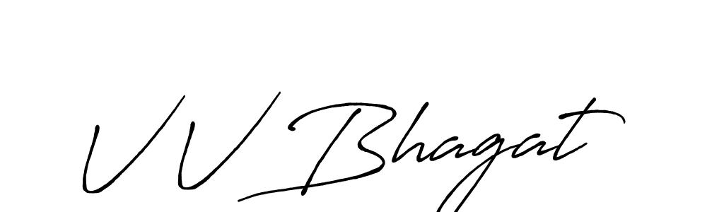 Also we have V V Bhagat name is the best signature style. Create professional handwritten signature collection using Antro_Vectra_Bolder autograph style. V V Bhagat signature style 7 images and pictures png