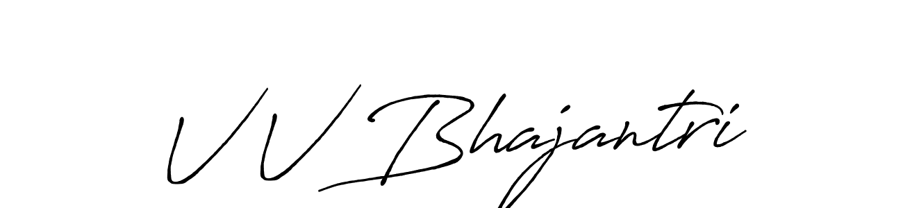 Use a signature maker to create a handwritten signature online. With this signature software, you can design (Antro_Vectra_Bolder) your own signature for name V V Bhajantri. V V Bhajantri signature style 7 images and pictures png