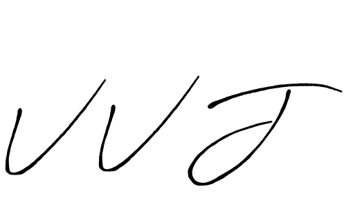 Design your own signature with our free online signature maker. With this signature software, you can create a handwritten (Antro_Vectra_Bolder) signature for name V V J. V V J signature style 7 images and pictures png