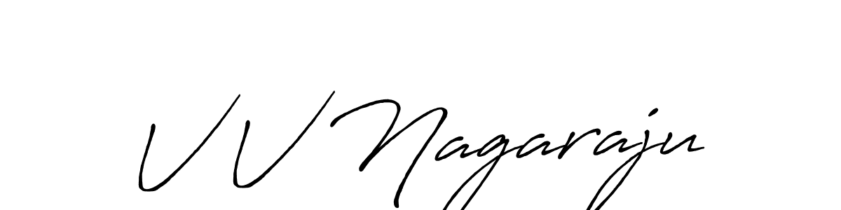 Create a beautiful signature design for name V V Nagaraju. With this signature (Antro_Vectra_Bolder) fonts, you can make a handwritten signature for free. V V Nagaraju signature style 7 images and pictures png