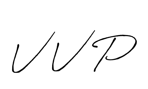 Make a beautiful signature design for name V V P. With this signature (Antro_Vectra_Bolder) style, you can create a handwritten signature for free. V V P signature style 7 images and pictures png