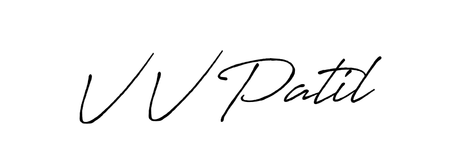 V V Patil stylish signature style. Best Handwritten Sign (Antro_Vectra_Bolder) for my name. Handwritten Signature Collection Ideas for my name V V Patil. V V Patil signature style 7 images and pictures png