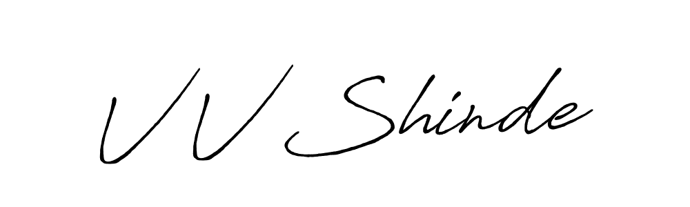 Create a beautiful signature design for name V V Shinde. With this signature (Antro_Vectra_Bolder) fonts, you can make a handwritten signature for free. V V Shinde signature style 7 images and pictures png