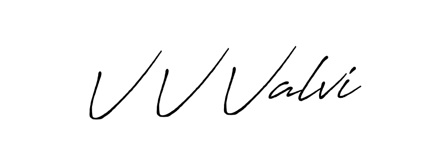 Make a beautiful signature design for name V V Valvi. With this signature (Antro_Vectra_Bolder) style, you can create a handwritten signature for free. V V Valvi signature style 7 images and pictures png