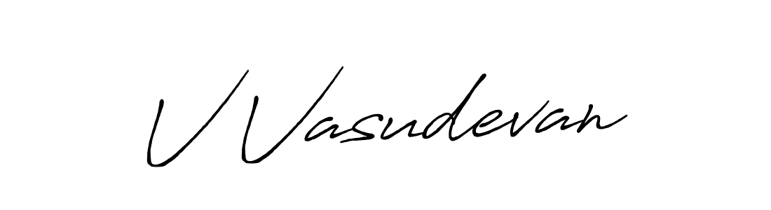 The best way (Antro_Vectra_Bolder) to make a short signature is to pick only two or three words in your name. The name V Vasudevan include a total of six letters. For converting this name. V Vasudevan signature style 7 images and pictures png