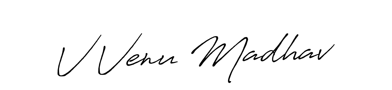 Make a beautiful signature design for name V Venu Madhav. With this signature (Antro_Vectra_Bolder) style, you can create a handwritten signature for free. V Venu Madhav signature style 7 images and pictures png