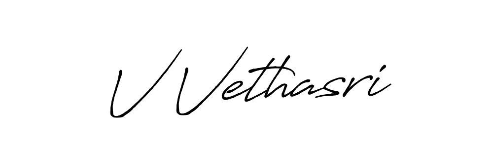 Create a beautiful signature design for name V Vethasri. With this signature (Antro_Vectra_Bolder) fonts, you can make a handwritten signature for free. V Vethasri signature style 7 images and pictures png