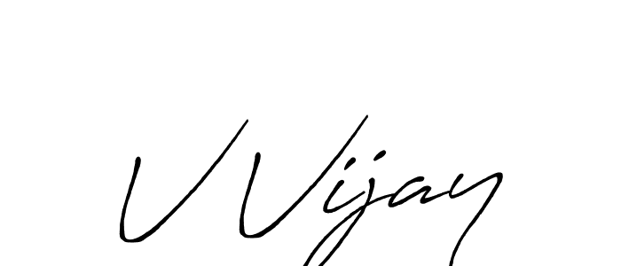 Design your own signature with our free online signature maker. With this signature software, you can create a handwritten (Antro_Vectra_Bolder) signature for name V Vijay. V Vijay signature style 7 images and pictures png