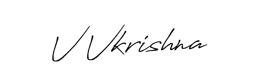 Create a beautiful signature design for name V Vkrishna. With this signature (Antro_Vectra_Bolder) fonts, you can make a handwritten signature for free. V Vkrishna signature style 7 images and pictures png