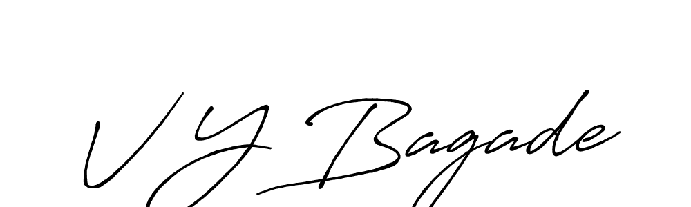 Similarly Antro_Vectra_Bolder is the best handwritten signature design. Signature creator online .You can use it as an online autograph creator for name V Y Bagade. V Y Bagade signature style 7 images and pictures png