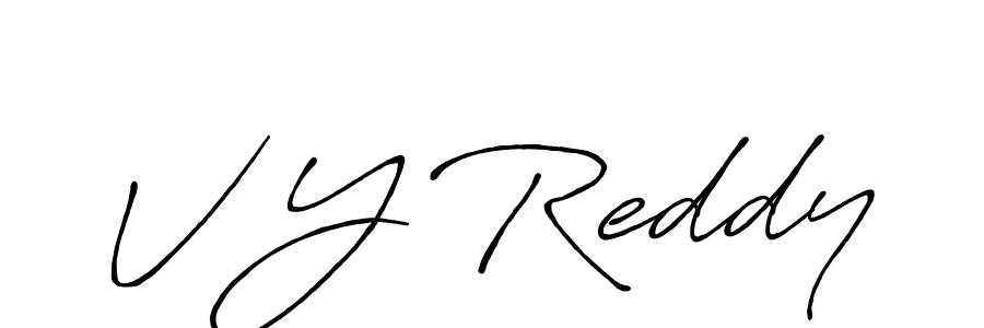 if you are searching for the best signature style for your name V Y Reddy. so please give up your signature search. here we have designed multiple signature styles  using Antro_Vectra_Bolder. V Y Reddy signature style 7 images and pictures png