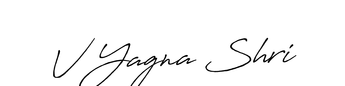Design your own signature with our free online signature maker. With this signature software, you can create a handwritten (Antro_Vectra_Bolder) signature for name V Yagna Shri. V Yagna Shri signature style 7 images and pictures png