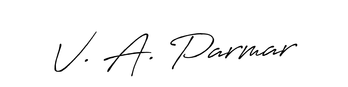 Antro_Vectra_Bolder is a professional signature style that is perfect for those who want to add a touch of class to their signature. It is also a great choice for those who want to make their signature more unique. Get V. A. Parmar name to fancy signature for free. V. A. Parmar signature style 7 images and pictures png