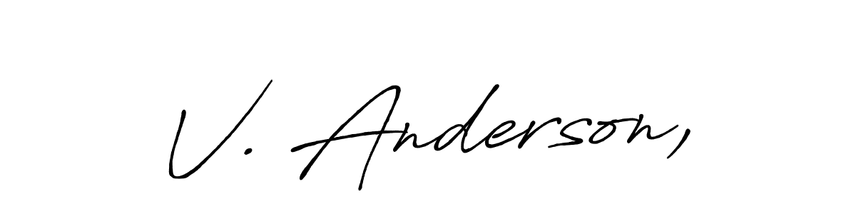 Here are the top 10 professional signature styles for the name V. Anderson,. These are the best autograph styles you can use for your name. V. Anderson, signature style 7 images and pictures png