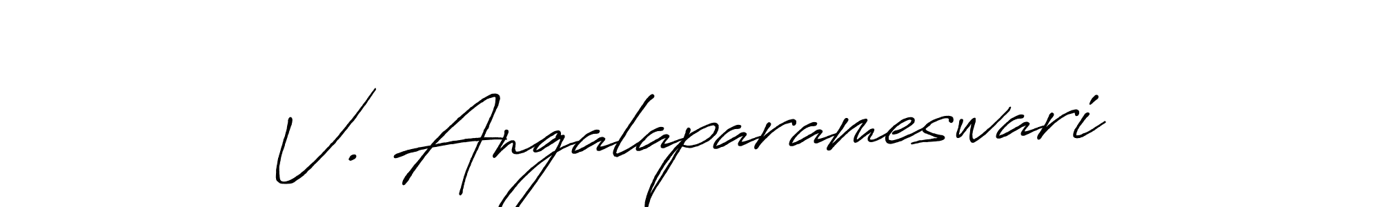 Use a signature maker to create a handwritten signature online. With this signature software, you can design (Antro_Vectra_Bolder) your own signature for name V. Angalaparameswari. V. Angalaparameswari signature style 7 images and pictures png