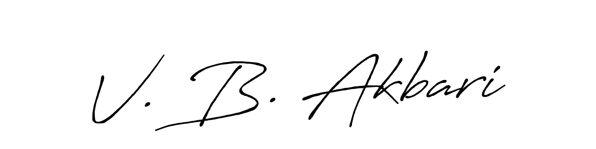 Also we have V. B. Akbari name is the best signature style. Create professional handwritten signature collection using Antro_Vectra_Bolder autograph style. V. B. Akbari signature style 7 images and pictures png