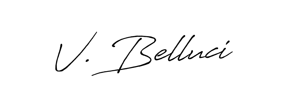 Design your own signature with our free online signature maker. With this signature software, you can create a handwritten (Antro_Vectra_Bolder) signature for name V. Belluci. V. Belluci signature style 7 images and pictures png