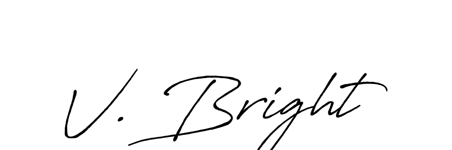 Make a beautiful signature design for name V. Bright. With this signature (Antro_Vectra_Bolder) style, you can create a handwritten signature for free. V. Bright signature style 7 images and pictures png