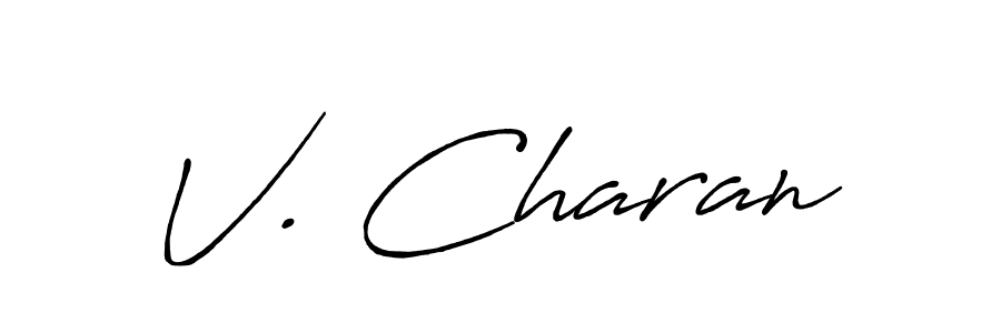 Make a beautiful signature design for name V. Charan. With this signature (Antro_Vectra_Bolder) style, you can create a handwritten signature for free. V. Charan signature style 7 images and pictures png