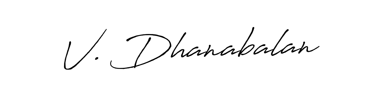 Design your own signature with our free online signature maker. With this signature software, you can create a handwritten (Antro_Vectra_Bolder) signature for name V. Dhanabalan. V. Dhanabalan signature style 7 images and pictures png