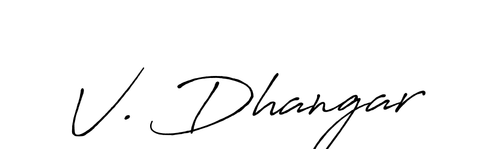 How to make V. Dhangar signature? Antro_Vectra_Bolder is a professional autograph style. Create handwritten signature for V. Dhangar name. V. Dhangar signature style 7 images and pictures png