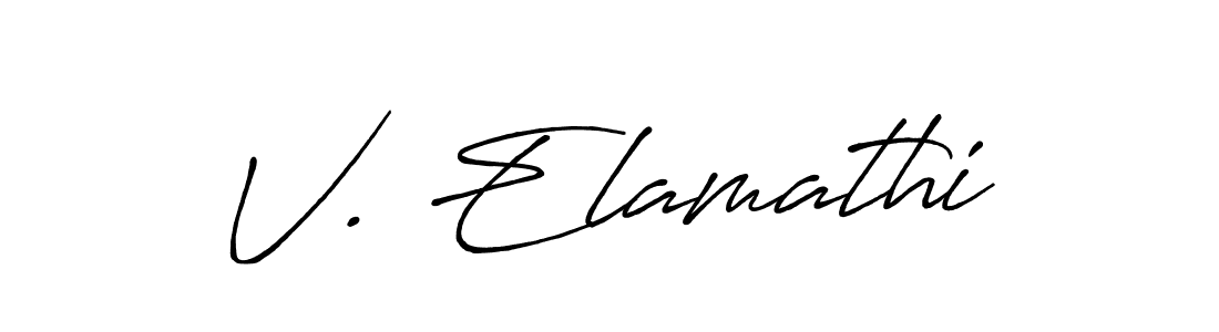 Similarly Antro_Vectra_Bolder is the best handwritten signature design. Signature creator online .You can use it as an online autograph creator for name V. Elamathi. V. Elamathi signature style 7 images and pictures png