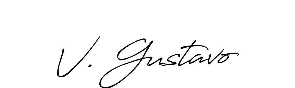 Also You can easily find your signature by using the search form. We will create V. Gustavo name handwritten signature images for you free of cost using Antro_Vectra_Bolder sign style. V. Gustavo signature style 7 images and pictures png