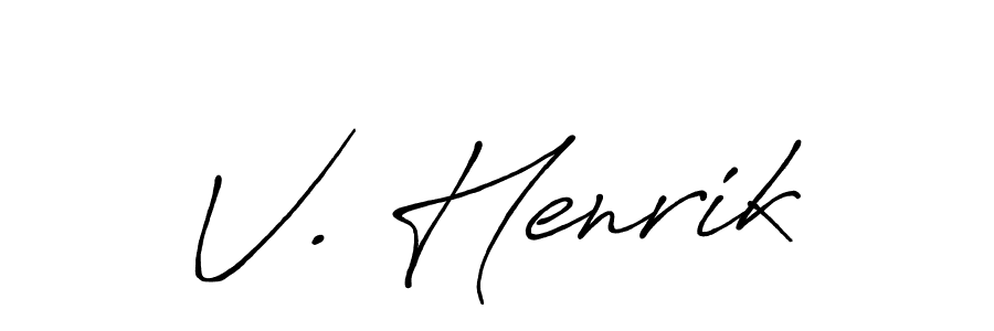 Also we have V. Henrik name is the best signature style. Create professional handwritten signature collection using Antro_Vectra_Bolder autograph style. V. Henrik signature style 7 images and pictures png