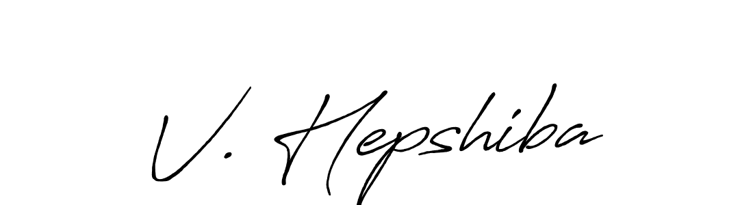 Design your own signature with our free online signature maker. With this signature software, you can create a handwritten (Antro_Vectra_Bolder) signature for name V. Hepshiba. V. Hepshiba signature style 7 images and pictures png