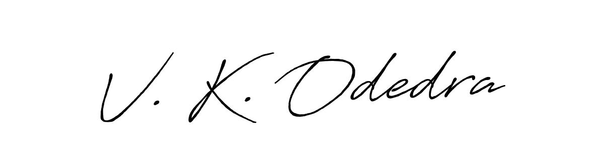 Use a signature maker to create a handwritten signature online. With this signature software, you can design (Antro_Vectra_Bolder) your own signature for name V. K. Odedra. V. K. Odedra signature style 7 images and pictures png